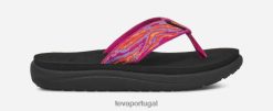 Teva crianças voya flip HP48156 ondas rosa violeta