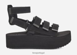 Teva flatform mevia couro feminino HP4880 preto