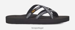 Teva olowahu feminino HP4844 palmas pretas/brancas
